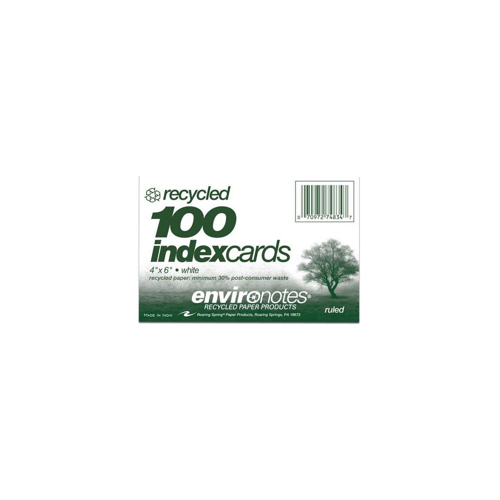 Roaring Spring, White, Index/Flash Cards, Art & School, 4"x6", Rec, 81563